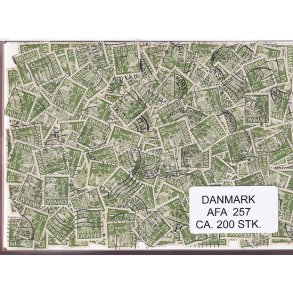 Danmark 200 stk Afa 257 Stemplet/ustemplet.
