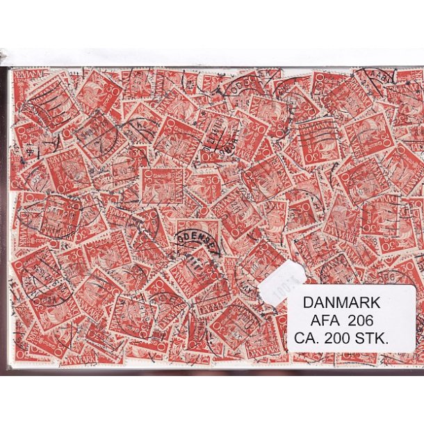 Danmark 200 stk Afa nr.206/259 Stemplet/ustemplet