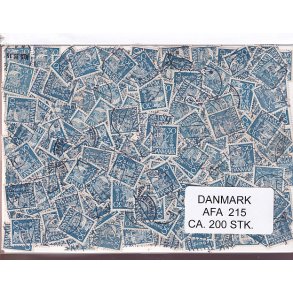 Danmark 200 stk Afa nr.215 Stemplet/ustemplet