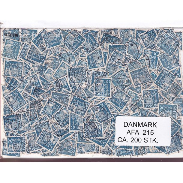 Danmark 200 stk Afa nr.215 Stemplet/ustemplet