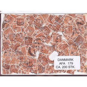Danmark 200 stk Afa 179 Stemplet/ustemplet.