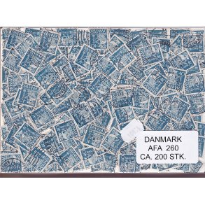 Danmark 200 stk Afa 260 Stemplet/ustemplet.