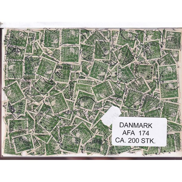 Danmark 200 stk Afa nr.174 Stemplet/ustemplet