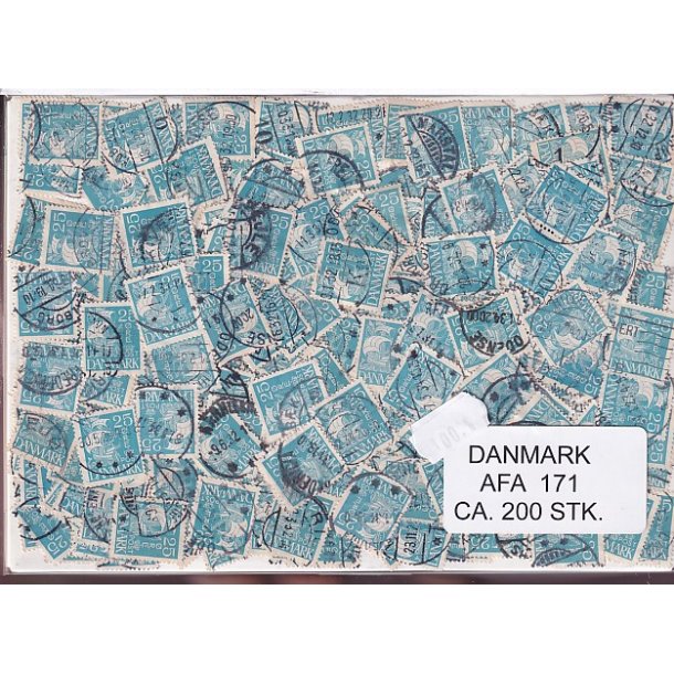 Danmark 200 stk Afa nr.171 Stemplet/ustemplet