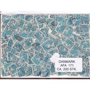 Danmark 200 stk Afa nr.171 Stemplet/ustemplet