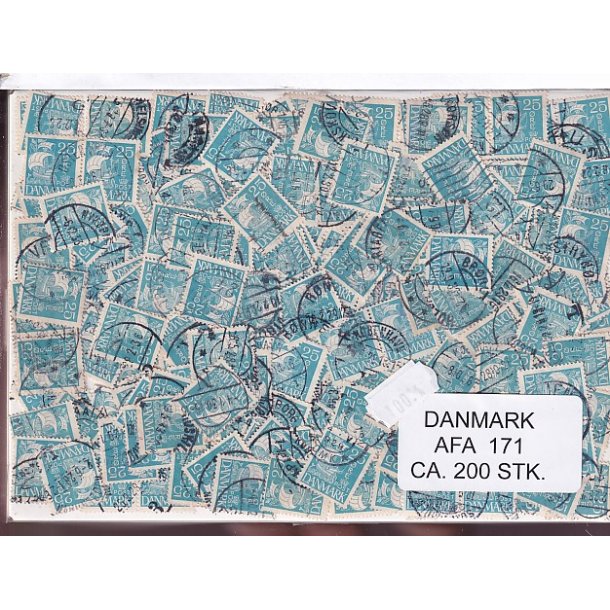 Danmark 200 stk Afa nr.171 Stemplet/ustemplet
