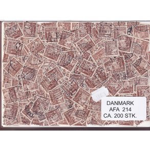 Danmark 200 stk Afa 214 Stemplet/ustemplet.