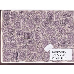 Danmark 200 stk Afa 290 Stemplet/ustemplet.