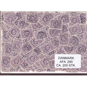 Danmark 200 stk Afa 290 Stemplet/ustemplet.