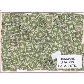 Danmark 200 stk Afa 223 Stemplet/ustemplet.