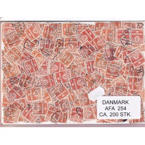 Danmark 200 stk Afa nr.254 Stemplet/ustemplet