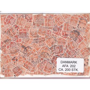 Danmark 200 Stk Afa nr. 202 Stemplet/ustemplet