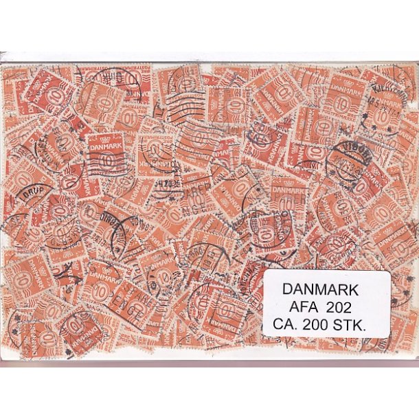 Danmark 200 Stk Afa nr. 202 Stemplet/ustemplet