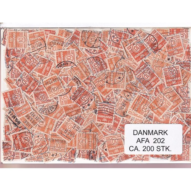 Danmark 200 Stk Afa nr. 202 Stemplet/ustemplet