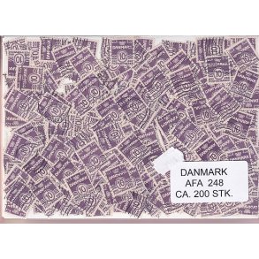 Danmark 200 stk Afa 248 Stemplet/ustemplet.