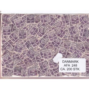 Danmark 200 stk Afa 248 Stemplet/ustemplet.