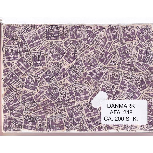 Danmark 200 stk Afa 248 Stemplet/ustemplet.