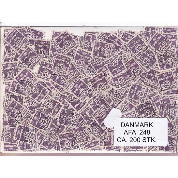 Danmark 200 stk Afa 248 Stemplet/ustemplet.