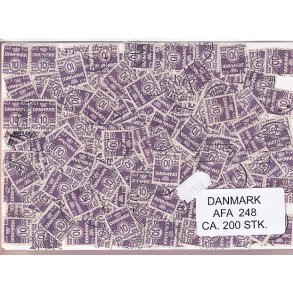 Danmark 200 stk Afa 248 Stemplet/ustemplet.