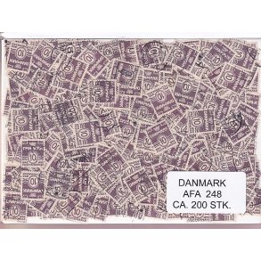 Danmark 200 stk Afa 248 Stemplet/ustemplet.