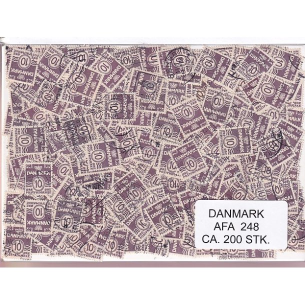 Danmark 200 stk Afa 248 Stemplet/ustemplet.