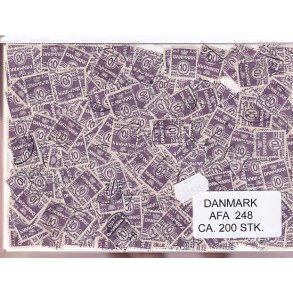 Danmark 200 stk Afa 248 Stemplet/ustemplet.