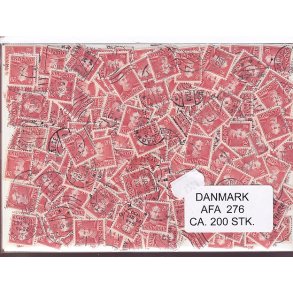 Danmark 200 stk Afa 276 Stemplet/ustemplet.
