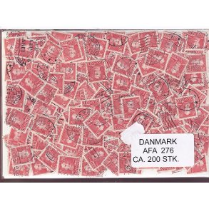 Danmark 200 stk Afa 276 Stemplet/ustemplet.