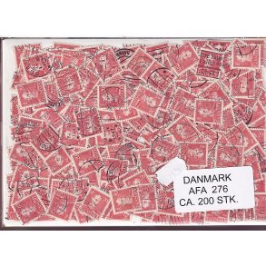 Danmark 200 stk Afa 276 Stemplet/ustemplet.