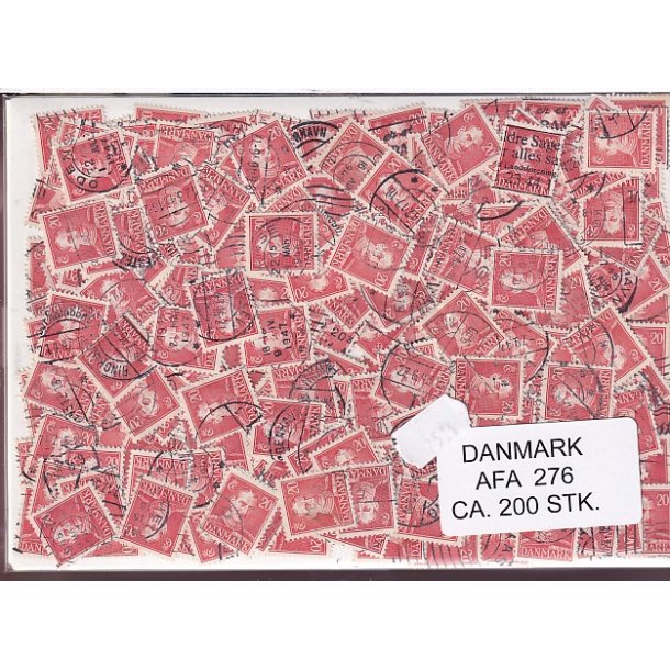 Danmark 200 stk Afa 276 Stemplet/ustemplet.