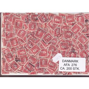 Danmark 200 stk Afa 276 Stemplet/ustemplet.