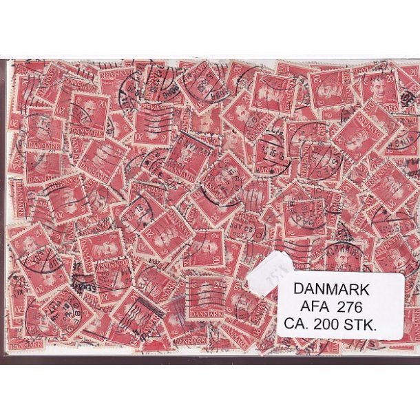Danmark 200 stk Afa 276 Stemplet/ustemplet.