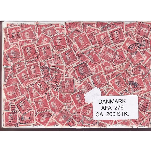 Danmark 200 stk Afa 276 Stemplet/ustemplet.