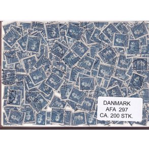 Danmark 200 stk Afa 297 Stemplet/ustemplet.
