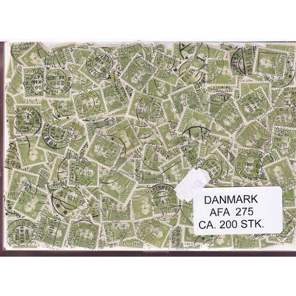 Danmark 200 stk Afa 275 Stemplet/ustemplet.