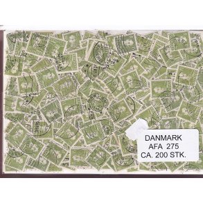 Danmark 200 stk Afa 275 Stemplet/ustemplet.