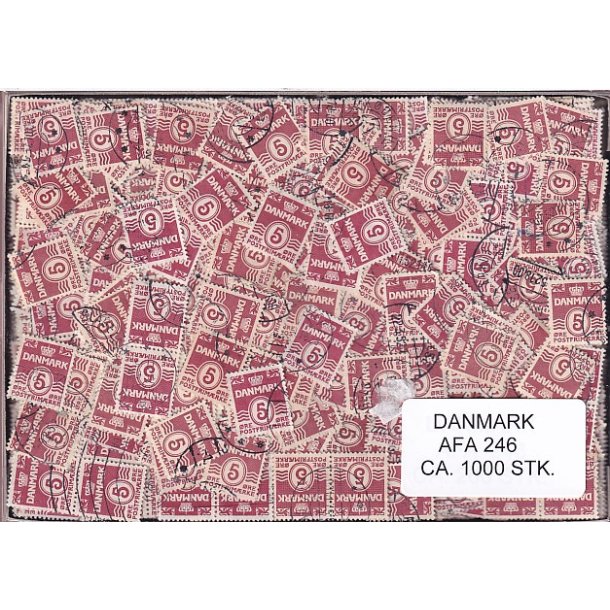 Danmark 1000 stk Afa nr.246 Stemplet/ustemplet