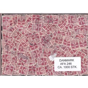 Danmark 1000 stk Afa nr.246 Stemplet/ustemplet