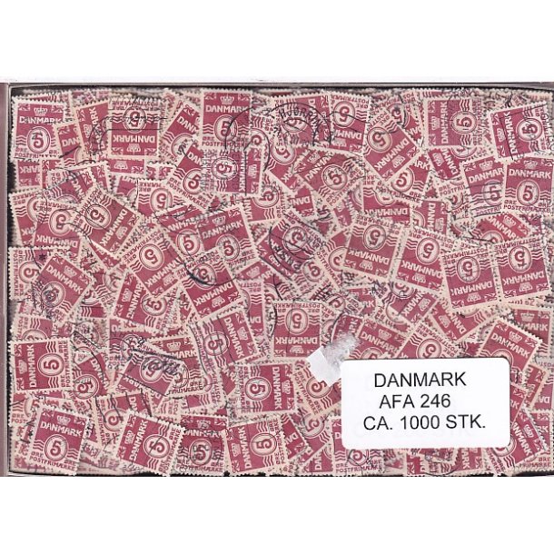 Danmark 1000 stk Afa nr.246 Stemplet/ustemplet