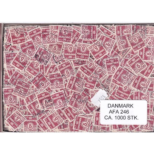Danmark 1000 stk Afa nr.246 Stemplet/ustemplet