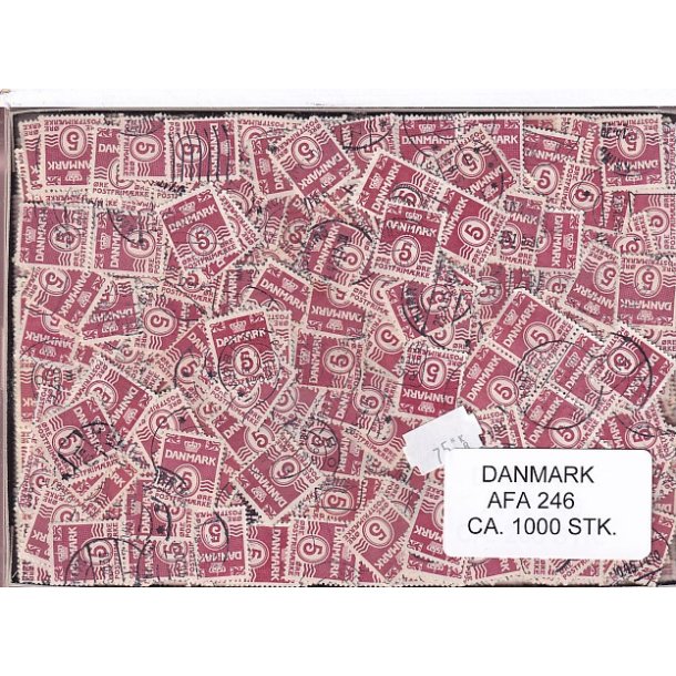Danmark 1000 stk Afa nr.246 Stemplet/ustemplet