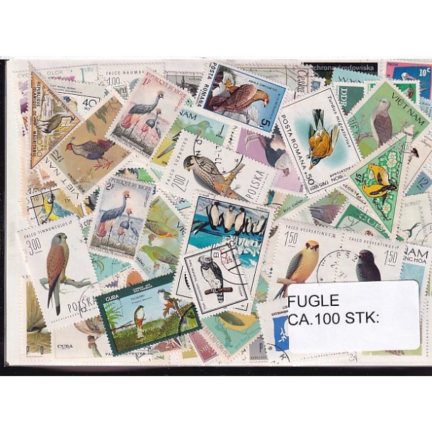 Fugle p Frimrker. St/ust. 100 Stk.