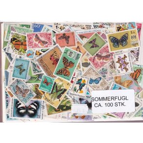 Sommerfugle p Frimrker. St/ust. 100 stk.