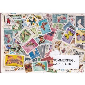 Sommerfugle p Frimrker. St/ust. 100 stk.