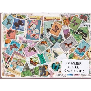 Sommerfugle p Frimrker. St/ust. 100 stk.