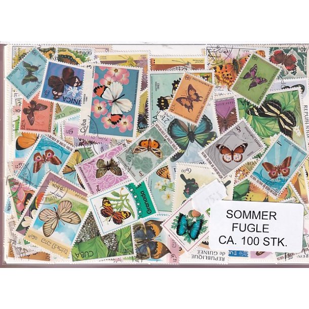 Sommerfugle p Frimrker. St/ust. 100 stk.