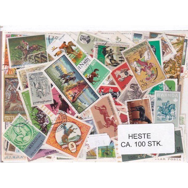 Heste p Frimrker. St/ust. 100 stk.