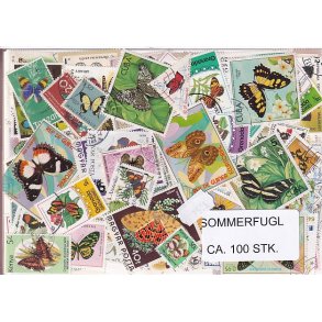 Sommerfugle p Frimrker. St/ust. 100 stk.
