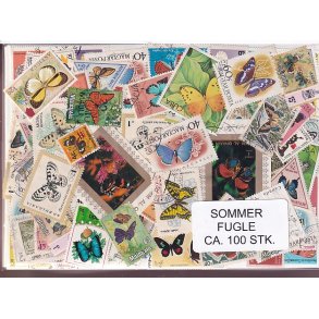 Sommerfugle p Frimrker. St/ust. 100 stk.