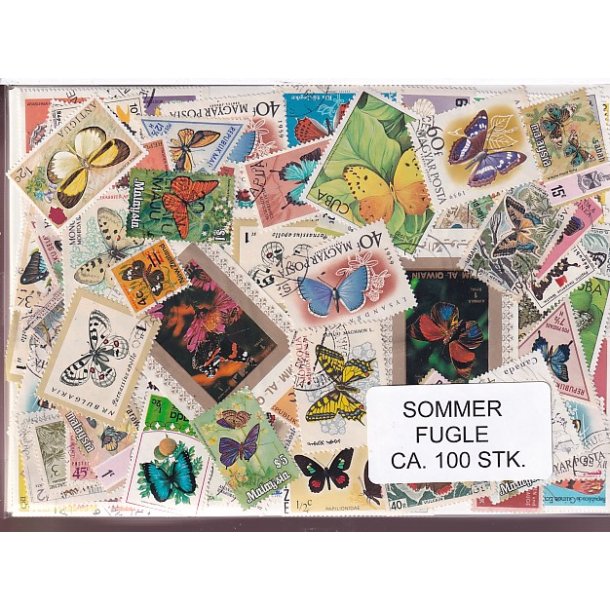 Sommerfugle p Frimrker. St/ust. 100 stk.